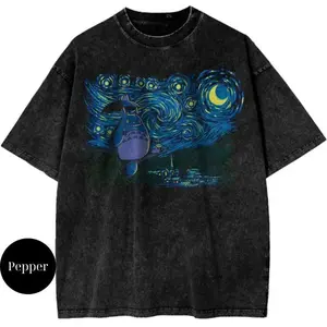 Sanlan valentine shirts Starry My Neighbor Totoro Studio Ghibli Anime Streetwear Vintage Unisex T-Shirt, Unisex Cotton Crewneck T-Shirt Menswear Womenswear Underwear Streetwear Top