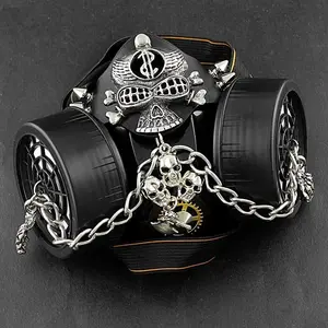 Steampunk Mask Men Masquerade Skeletal Spike Half Face Skull Mask Costume Cosplay Motorcycle Biker Face Mask