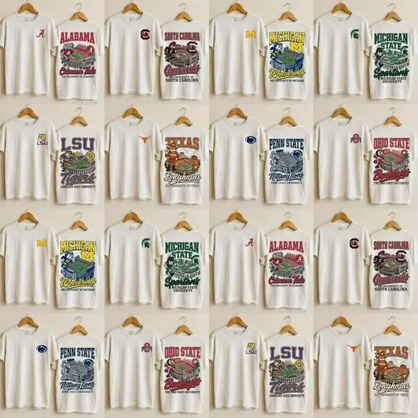 Customize Full Team Vintage White T-Shirt, Unisex Throwback Sports Shirt, Football Mascots Tee