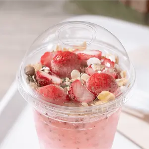 [1,000 ct] Plastic Cup Dome Lids | 98 mm | RPET | Clear