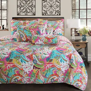 Flourish Multicolor 3-Piece Reversible Quilt Bedding Set Flourish Multicolor 3-Piece Reversible Quilt Bedding Set
