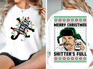 Griswold Cat Christmas Vacation Shirt, Griswold Family Christmas Tee, Cousin Eddie Funny Sweatshirt, Shiter Was Full, Unisex Sweatshirt T-Shirt