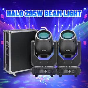PAIDUN 2PCS 295W 14R Halo Beam Moving Head Spot Light Double Prism Disco Bar DJ Event Show Stage Flight Case Set