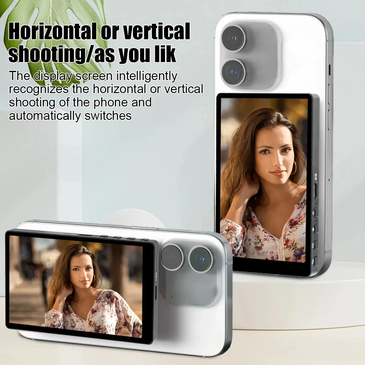 MirrorMag Screen Mirror - Electronic Smartphone Accessory with USB Power, Automatic Flash Control for Enhanced Selfie Recording Clarity
