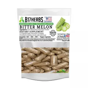 Bitter Melon -Bld Regulation, Vitamin C, Antioxidants, Energy 500mg 100 Veggie Capsules