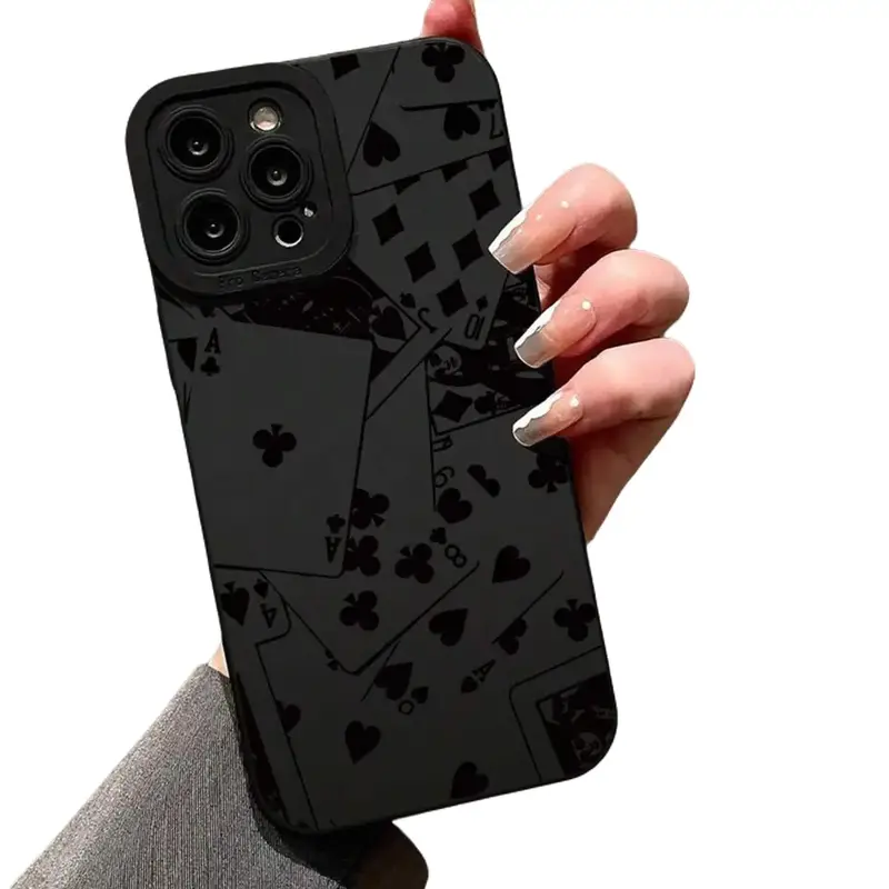 Poker Pattern Anti Drop Phone Case, Shockproof Phone Protective Cover, Phone Accessory Compatible With iPhone X 11 12 13 14 17 Pro Max, Protection Protector Casing