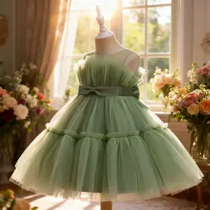 5355 Summer Formal Child Baptism First 1st Birthday Dress For Girl Clothing Princess Dresses Party Dress