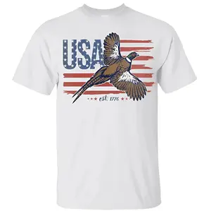 Pheasant Hunting USA Tshirt, Patriotic Game Bird Tee, 4th of July America 250 Bird Hunting Tee, Hunting Hoodie, Camo Shirt 4th of July Gift For Hunter, Independence Theme Tee, Patriot Tee, Unisex T-shirt, Menswear Clothing, Clothing for men, Gift for Dad