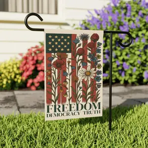 S^btle Anti Tr^mp Garden Flag Fdt American Flag Patriotic S^btle Fdt Flag Independence Day Flag Justice For All Freedom Democracy Truth