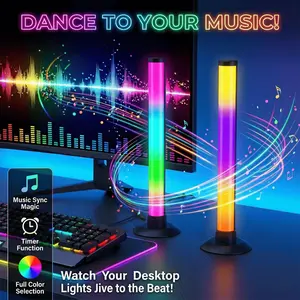RGBIC LED Desk Ambient Light Music Sync Color Changing Lamp, USB Powered with App Remote & Wire Control, Dynamic RGB Lighting for Gaming Setup, TV Backlight, Bedroom Decor, Streaming & Content Creation