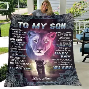 To My Daughter Son Letter Gift HD Blanket,Soft Throw Blanket for Home Bedroom Bed Sofa Picnic Travel Office Cover Blanket KidsChristmas Gift,Gift for kids,Birthday Gift, Cozy & Soft