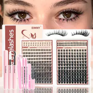 4 Styles False Eyelash Bundle Set, Lower Lashes, Spiky Style, Natural Style, Voluminous D-Curl, 328 Lashes, Eyelash Adhesive Kit, Eyelash Extensions