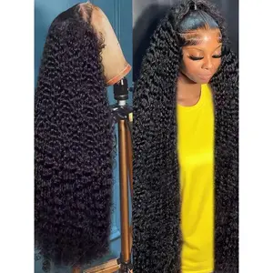 300% Density 40 46 Inch 13x6 HD Loose Deep Wave Lace Frontal Wig Brazilian 13x4 Water Curly Human Hair Wigs For Women Preplucked