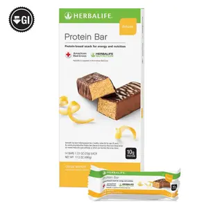 Herbalife Protein Bar Deluxe Citrus Lemon | 14 Bars per Box | Chewy Chocolate Coated Protein Snack | 10g Protein |