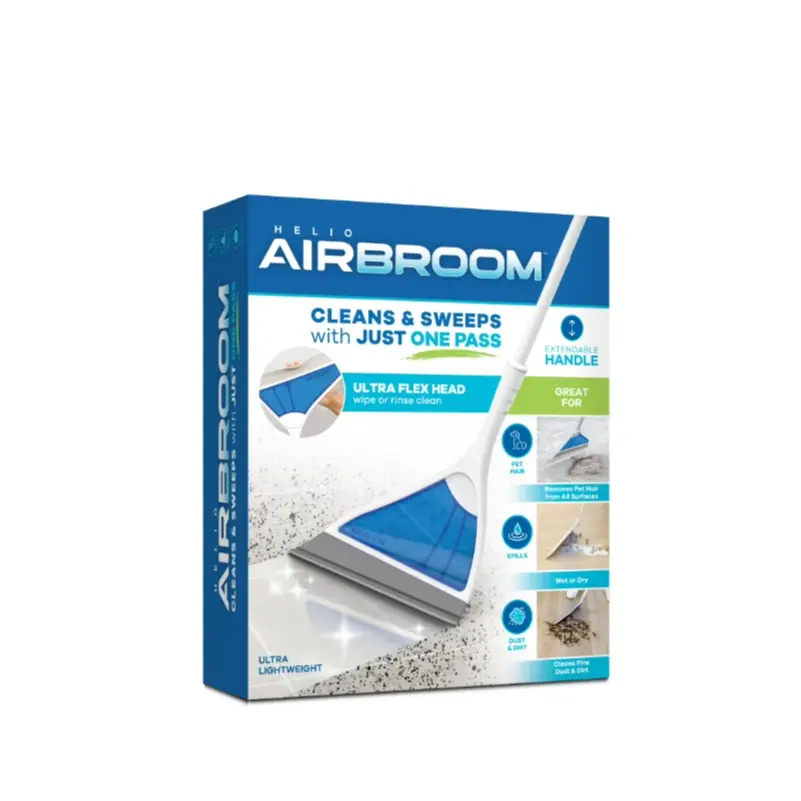 Lightweight Silicone Broom & Floor Squeegee, All-Surface Pet Hair Remover