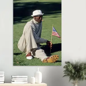 Michael Jordan Golf Poster, Vintage Sports Wall Art, Iconic Athlete Print, Retro Photography Canvas, Legendary Basketball Gift