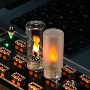 Creative USB Night Light, LED Flame Effect Candle Lamp, Matte Finish, Ideal Atmosphere Lighting, Light Decor, Perfect Party and Birthday Gift