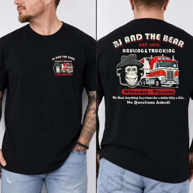BJ and the Bear Hauling Trucking Ltd Worn Out Shirt, Vintage 70s TV Show Graphic T-shirt, 70s Movie Fan Tee, Gift For Him, Made In USA