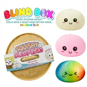 Expressive Dumpling Squishy Blind Box My Secret Bun Fidget Toy Soft TPR Material Stress Relief Unboxing Surprise Random Style per Pack Valentine’s Day Easter Gifts Children Exchange Gifts Summer Vibes