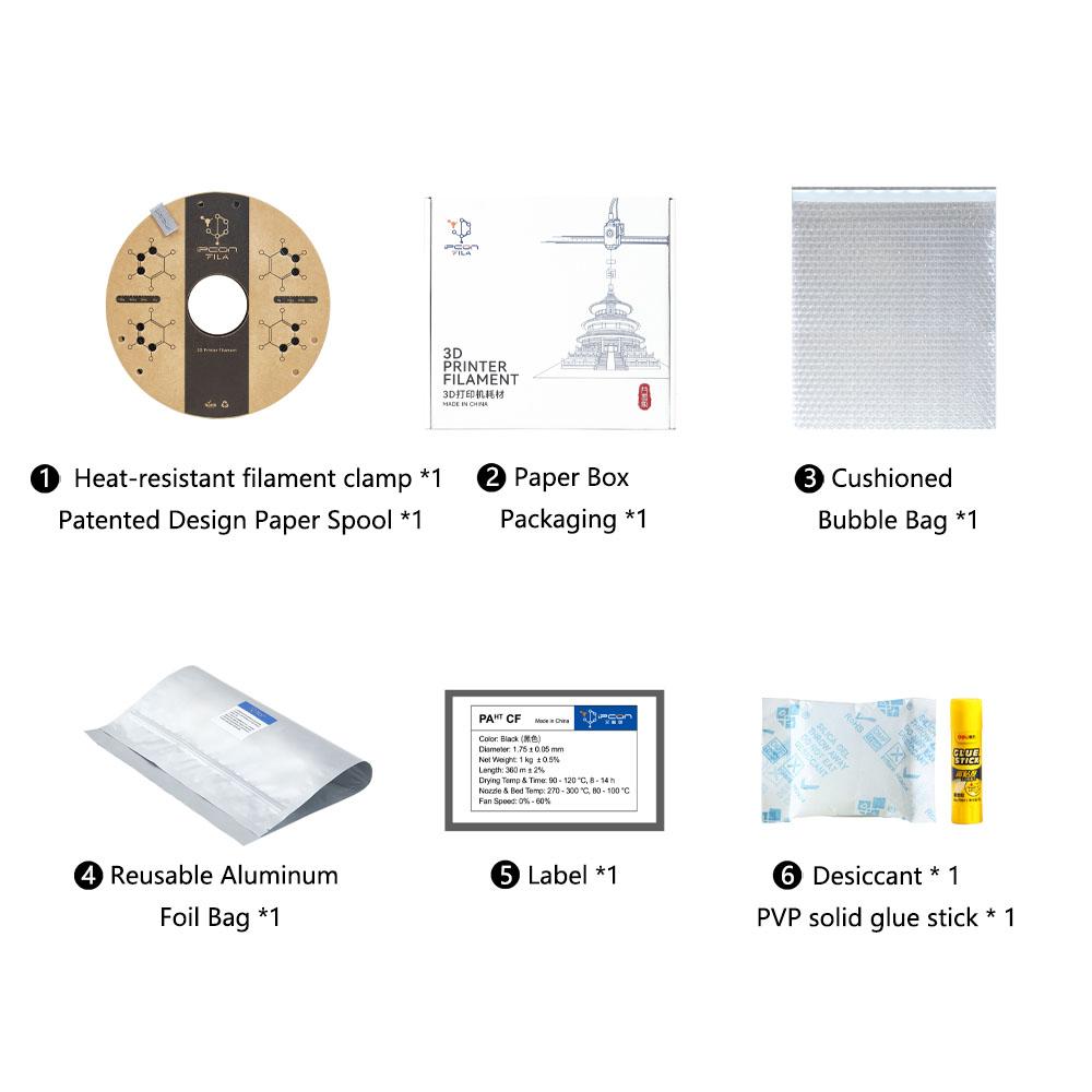 PPA CF 3D High Speed Printing Filament, Temperature & Moisture Resistant Carbon Fiber Strengthened PPA Most FDM Printers Filament, Super Stiffness & Metal Replacement PPA-CF Filament, Lightweight & Ultra Strong PPA CF Filament For Machinery Industries