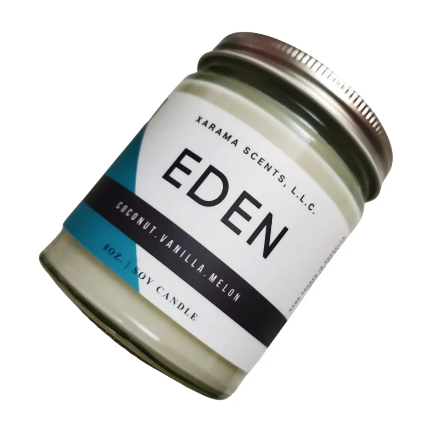 Eden Coconut-Melon Scented Candle Decor Glass Reusable Handmade with Natural Soy Wax Eco-Friendly & Phthalate-Free
