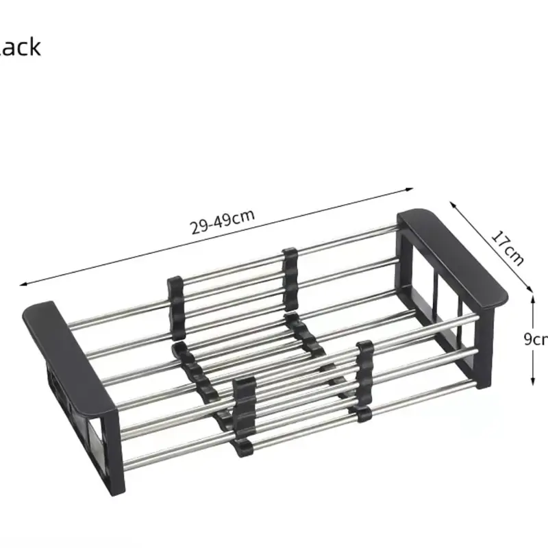 Adjustable Stainless Steel Sink Strainer-Stainless Steel Hanging Dish Rack-Foldable Kitchen Tableware, Cups and Multi-function Water Filter Basket for Fruits & Vegetables, Kitchen Sink Organizer, Dish Draining Rack,  Industrial  dish drying rack