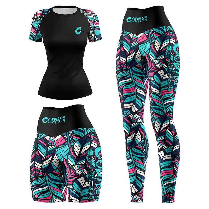 Men's 2-Piece Martial Arts Rashguard Set - Beast Full Printing Polyester Blend T-Shirt, Quick-Drying Compression Shorts, Fitted Breathable MMA/BJJ Gear, Customizable Short Sleeve Apparel, T-Shirts