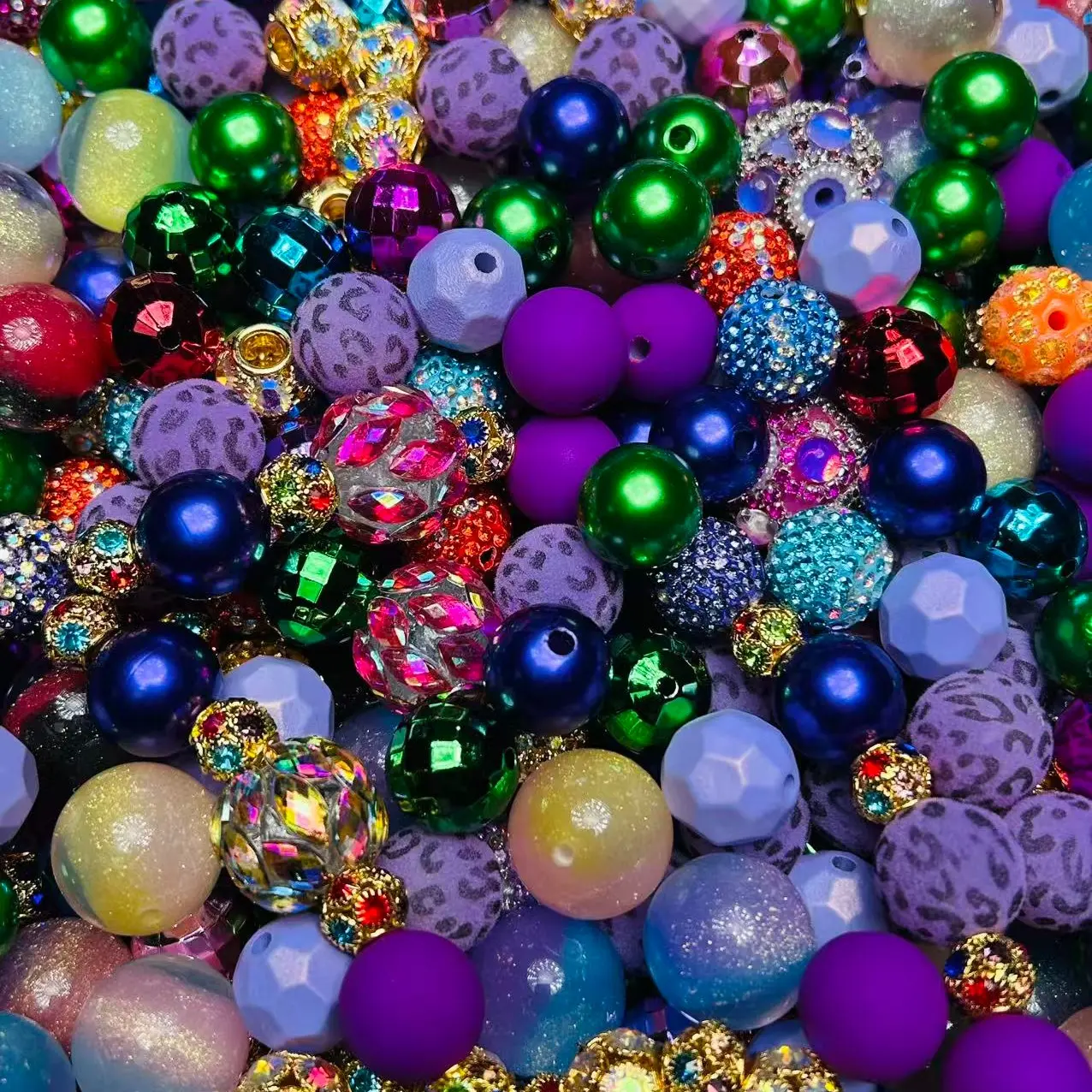 【D.P.C】Acrylic DIY Beads Mix  - 150ml 300ml 650ml Sizes for Bracelets Phone Charms Necklaces Hair Beads Bag Chains Earrings Rings Hair Ropes Diy Projects Diy Jewelry