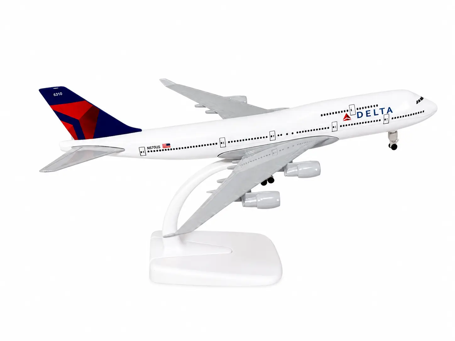 Realistic Delta Air Lines Die-Cast Model Airplane - 1:300 Scale Collectible Aircraft Replica with Display Stand