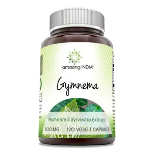 Amazing India Gymnema Herbal Supplement | 500 Mg per Serving | 120 Veggie Capsules | Non-GMO | Gluten-Free | Made in USA