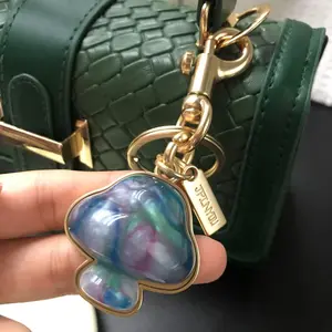 {Keychain} Compact Mushroom Keychain Bag Pendant - Cute Starry Sky Mushroom Keychain