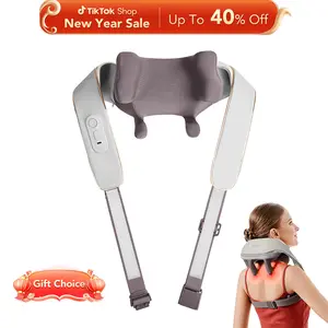 SKG H5 Shoulder and Neck Massager, Comfort 6D Cordless Shiatsu Neck and Shoulder Massager with Heat for Neck, Back, Shoulders, and Legs Electric Kneading Massage