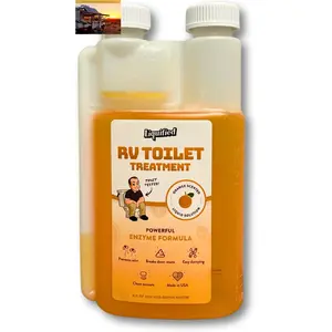 RVPowerEssentials Liquified RV Toilet Treatment - 16oz Orange Scent Enzyme Formula for Smooth Waste Breakdown & Odor Control - Eco-Friendly & Septic-Safe