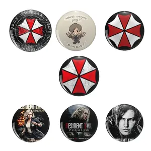 7 Vers Resident Evil Pin Buttons, Leon Kennedy & Ada Wong Pin Buttons Gifts for Game Lovers