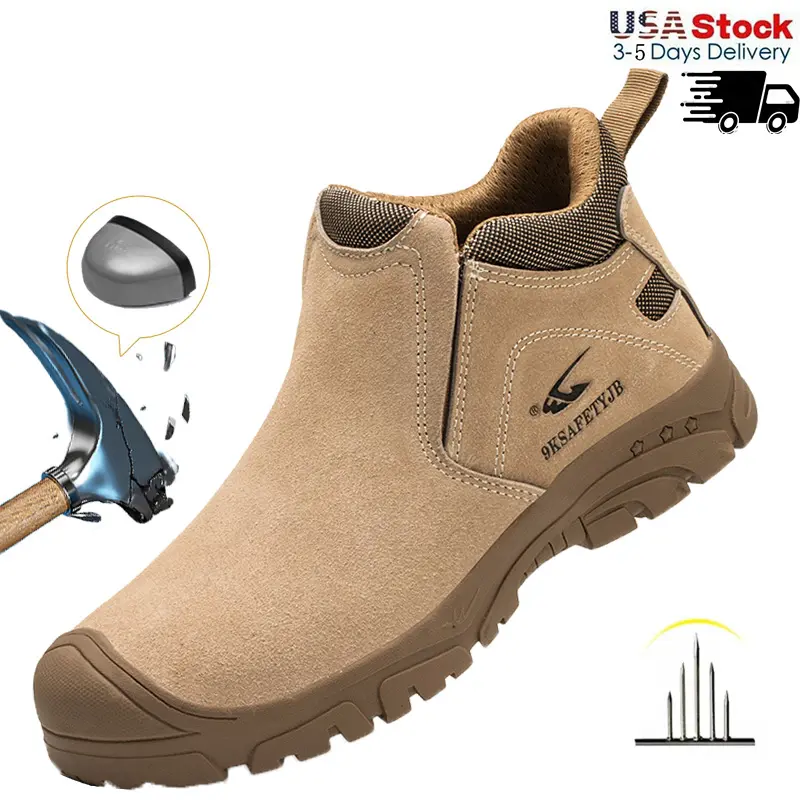 Men Work Safety Boots Breathable Steel Toe Protective Boots Puncture Proof Sport Work Sneakers Construction Security Boots Men Indestructible Shoes Construction non-slip Work Shoes Boy Footwear Closed Worker