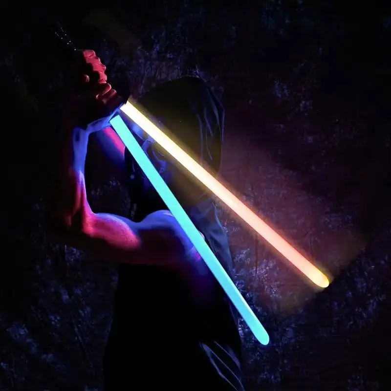 Creative LED 12-Color Changing Light Sword, Rechargeable Aluminum Alloy Handle Light Sword with Durable Blade, Decorative Light Sword for Party, Movie