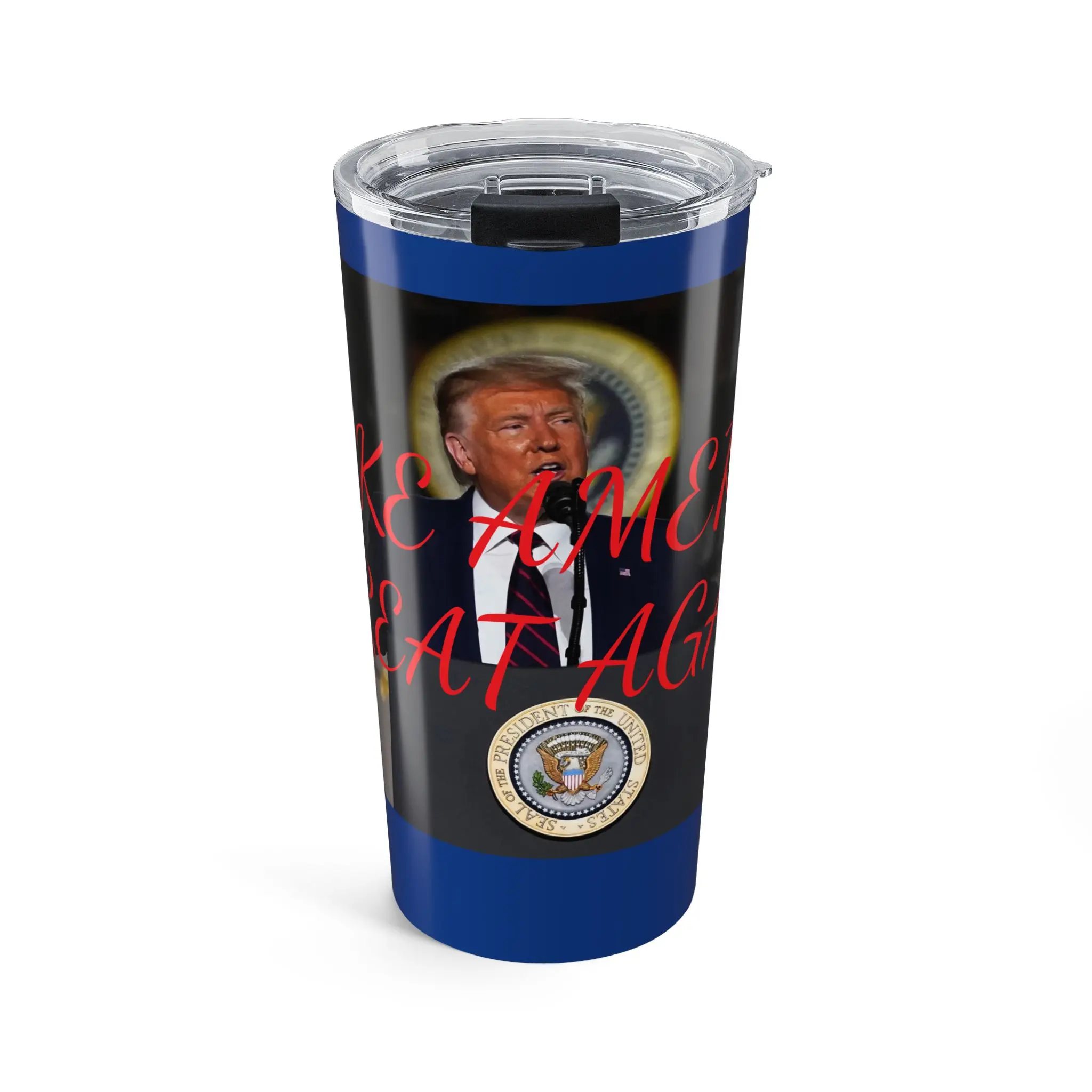 Presidential Tumbler 20oz: Trump Inspired, Political Gift, Daily Use, Unique Travel Mug, Campaign Memorabilia, Coffee Lover's Item