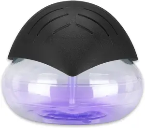 Air Purifiers with LED Lights for Bedroom, Air Freshener, Room Aromatizer, Aroma and Essential Oil Diffuser with LED lights (Black)