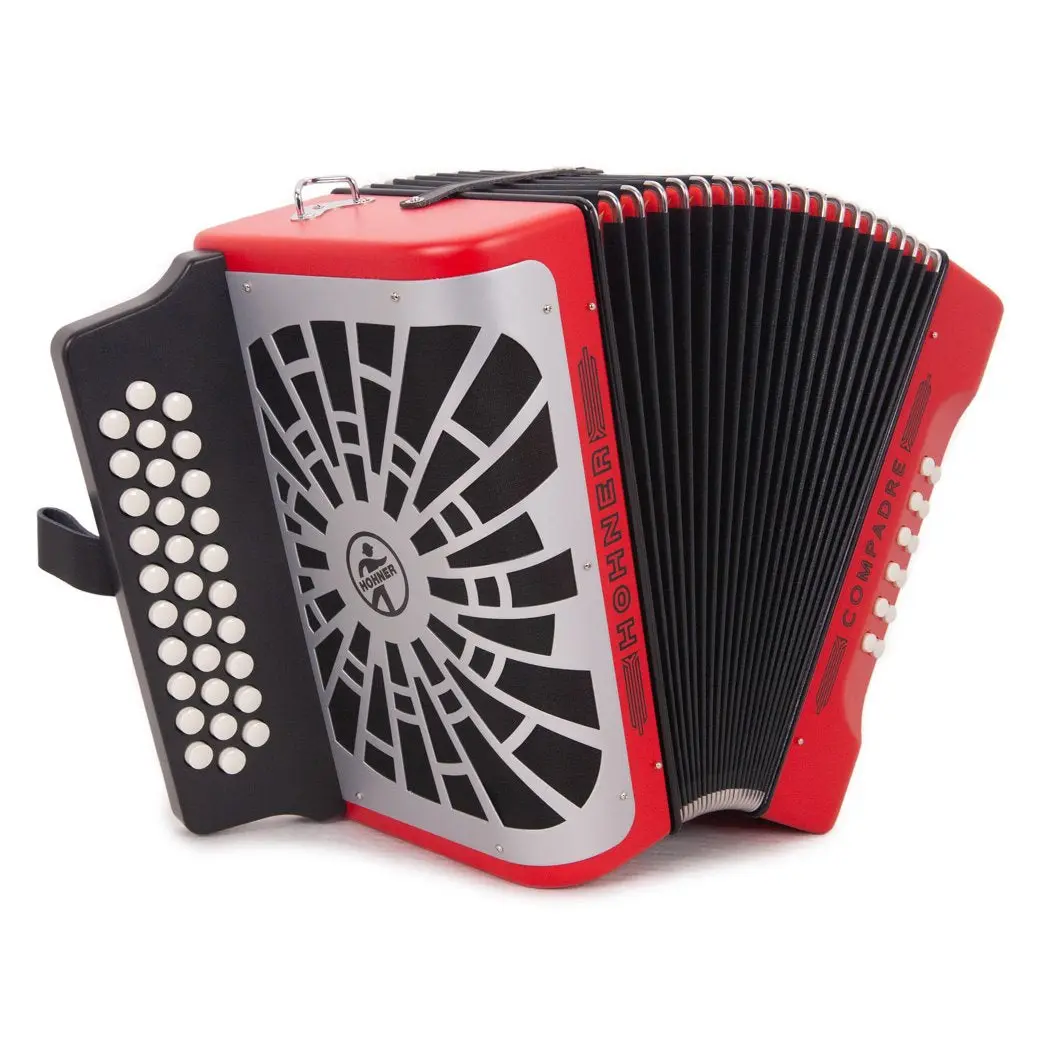 Hohner Compadre Accordion EAD Red with Matte Gray Grill Hohner Compadre Accordion EAD Red with Matte Gray Grill