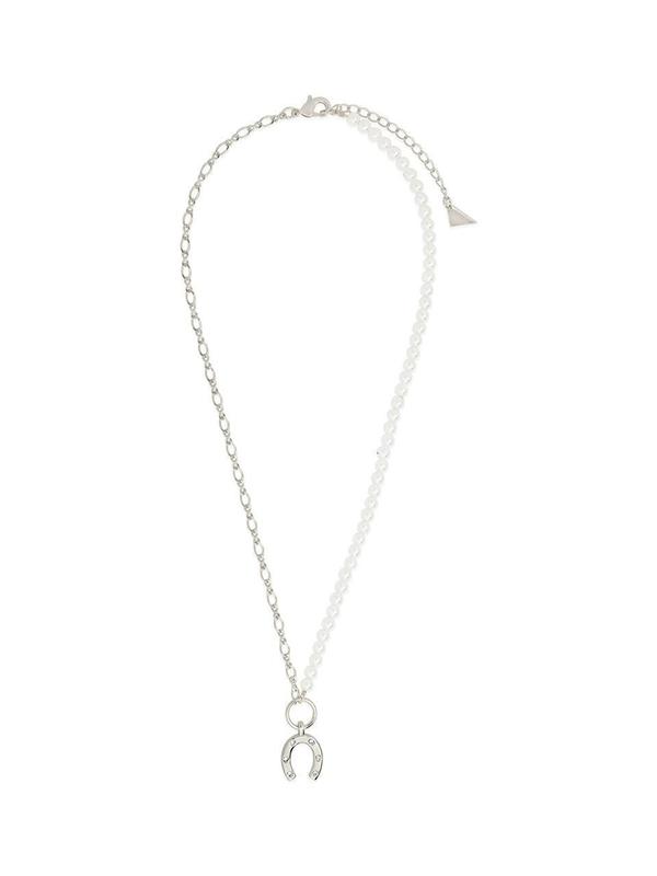 Elva Pearl CZ Horseshoe Necklace