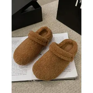 Women’s Autumn–Winter Lamb Wool Slippers, Warm Indoor/Outdoor Fur Shoes, Cozy Home Wear, Comfortable and Stylish Footwear