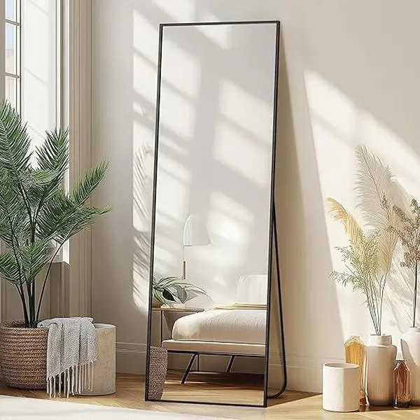59inx16in Wall Mirror Full Length Mirror,Standing Mirror Full Body,Large Floor Mirror for Wall Door Bedroom Bathroom Living Room with Aluminium Frame
