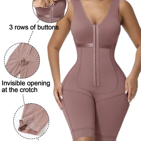 Women's Bodysuit Underwear, Bodysuit Shaper Slimming One-Piece with Butt Lifter & Waist Cincher, 3-Row Hook Closure, 3 Colors, Casual Minimalist for All Seasons