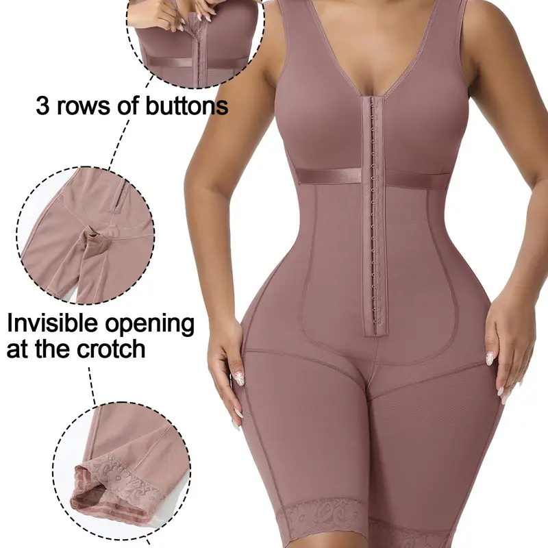 Women's Bodysuit Underwear, Bodysuit Shaper Slimming One-Piece with Butt Lifter & Waist Cincher, 3-Row Hook Closure, 3 Colors, Casual Minimalist for All Seasons