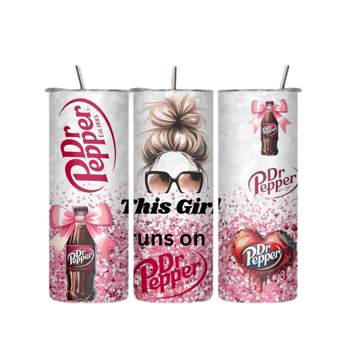 Dr. Pepper Classic Reusable Waterbottletumbler - BPA-Free Sublimation Cup with Original Design, Included Lid, Simple & Stylish, Washable Portable Kitchenware Drinkware