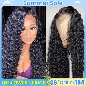 Gabrielle Hair 180 Density 13x4/6 Hd Lace Frontal Wigs Brazilian 34 36 Inch Deep Wave Curly Real Hair Wigs 13x4 Glueless Drawstring Deep Wave Wig For Black Women Preplucked  TikTokShopHolidayHaul#SummerVibes#tiktokshopspringglowup