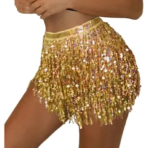 Women's Sequin Tassel Skirts Rave Fringe Scarf for Festival Women's Sequin Tassel Skirts Rave Fringe Scarf for Festival