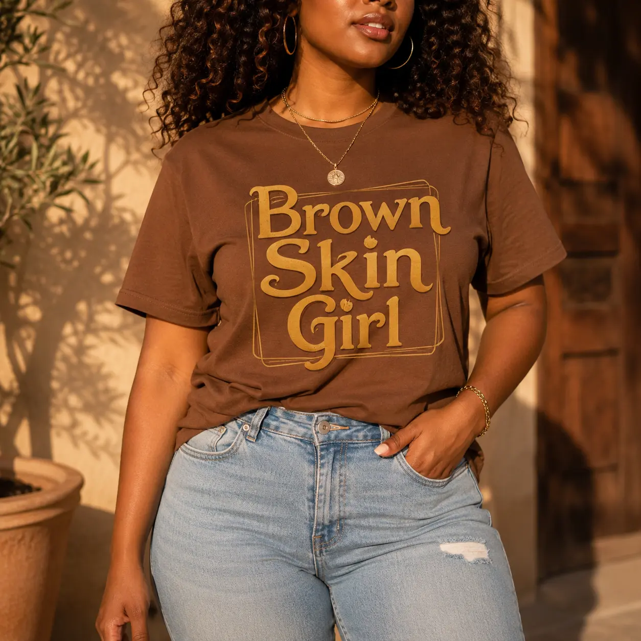 Brown Skin Girl Graphic T-Shirt for Women |   Melanin Statement Tee |   Black Girl Graphic Shirt |   Self Love Casual Summer Top |   Streetwear Everyday Outfit |   Trendy Graphic Tee |   Gift for Her
