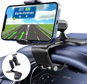 360 Degree Rotation Dashboard Car Phone Holder - Multifunctional One Hand Operation Clip Design Phone Mount Suitable 4-7 inch phones - Car accessories swivel car phone holder car supplies phone mount Multifunctional Rotating Car Phone Holder
