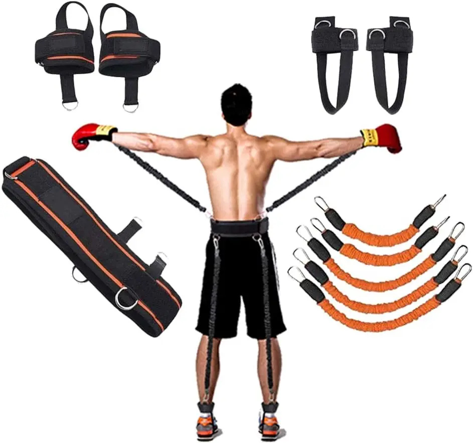 Boxing Training Resistance Band Set Leg Strength and Agility Training Strap System for Boxing,Mma,Muay Thai,Karate Combat, Basketball,Football Build Speed and Strength for Hitting YNXing